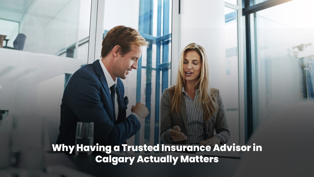 Trusted insurance advisor in Calgary discussing insurance options with a client